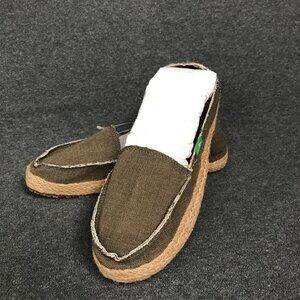 Sanuk Donna Women’s Slip-On Loafers Olive Canvas Jute Espadrille Size 7 NWOT